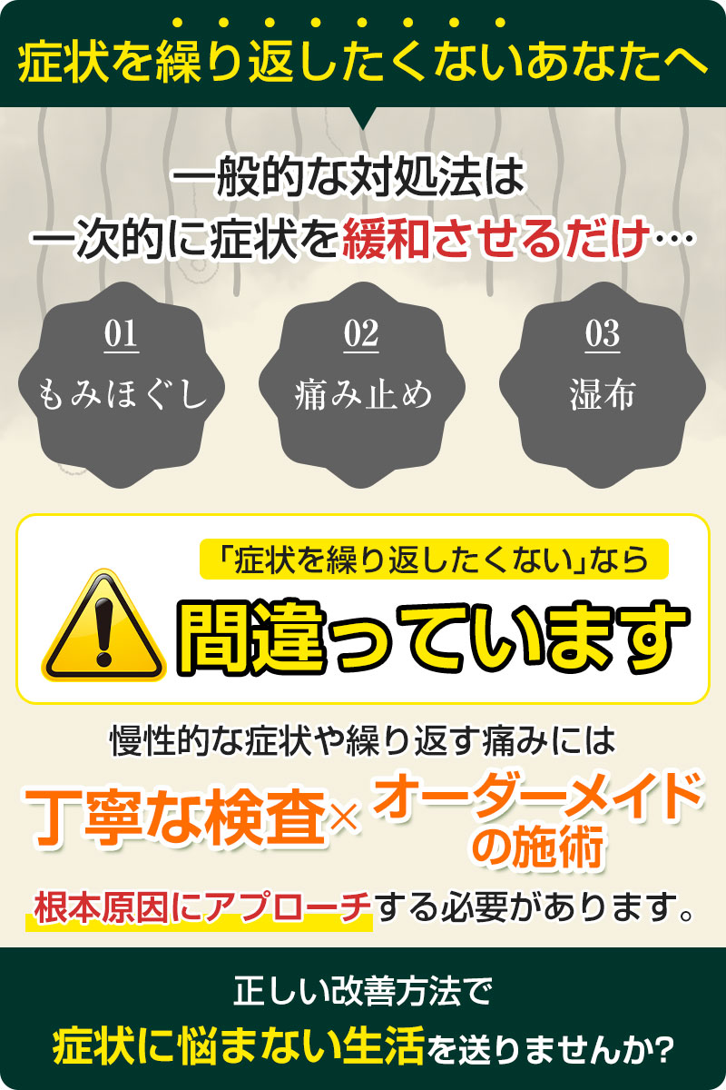 症状を繰り返したくないあなたへ